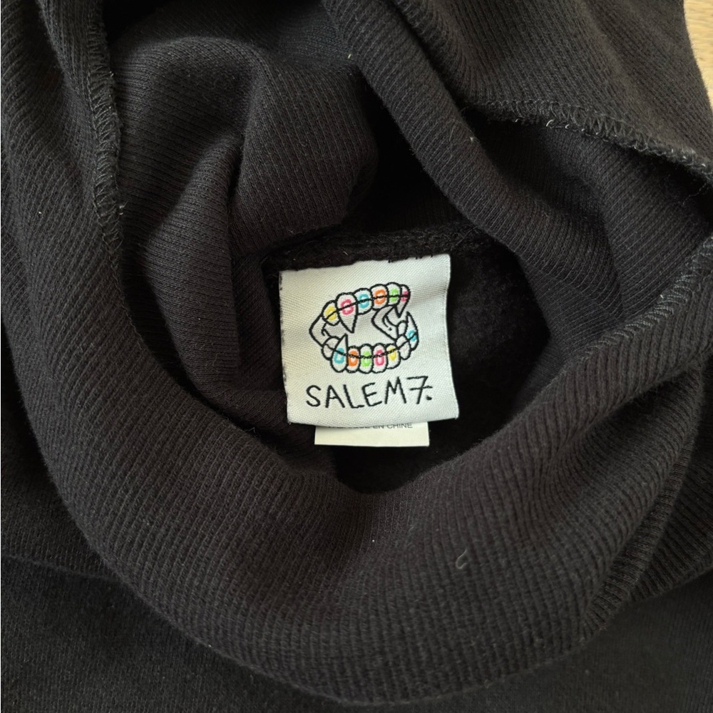 Black Salem7 Hoodie With Skimask Attached - Picture 4 of 6
